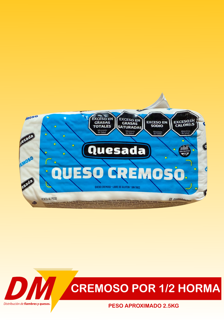 Queso cremoso por media horma