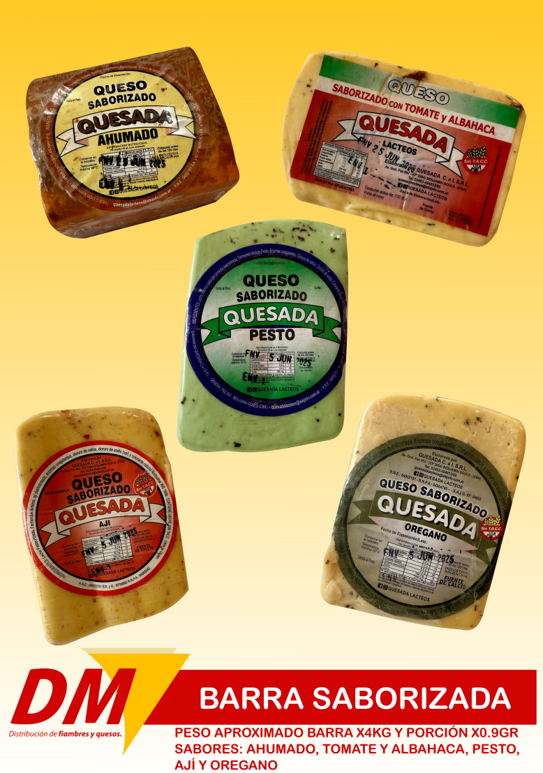 Queso saborizado en porción o barra